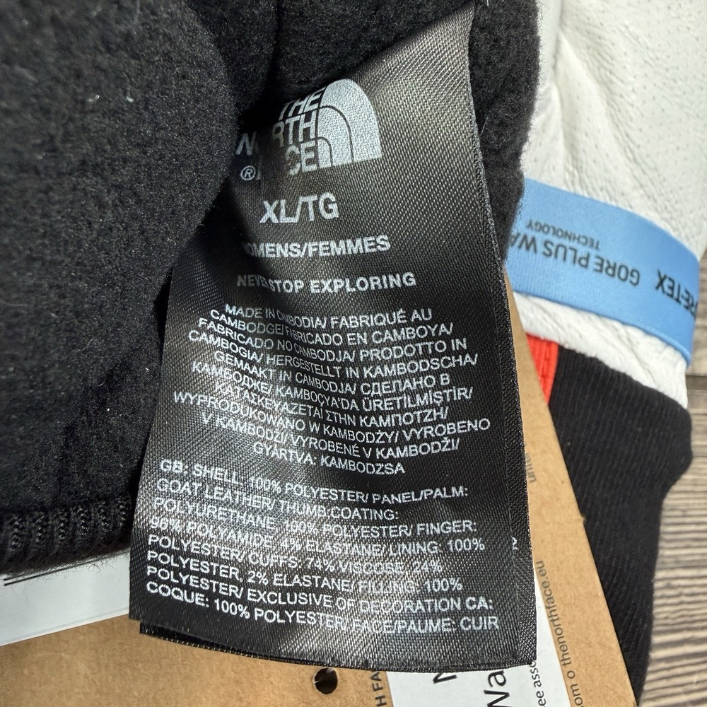 The North Face Women's Montana Pro SG GTX Gloves Gore-Tex Warm White Size XL New - Picture 5 of 5